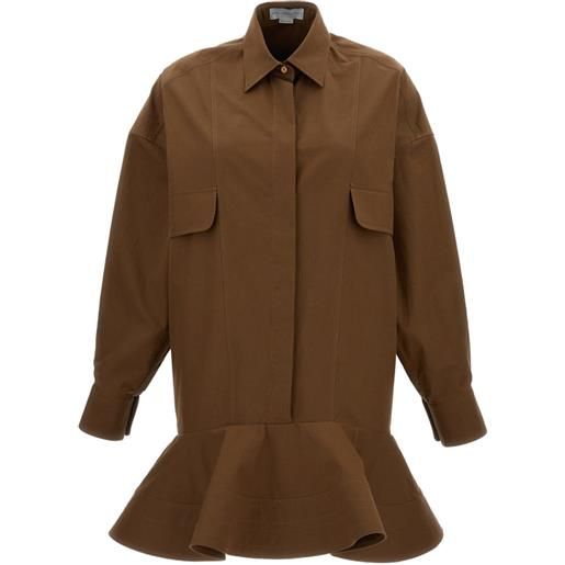 Stella McCartney abito corto con ruches - marrone