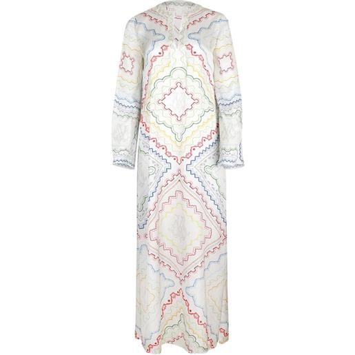 Mary Katrantzou caftano collins con stampa - bianco