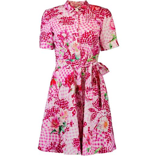 Mary Katrantzou abito midi chima a fiori - rosa