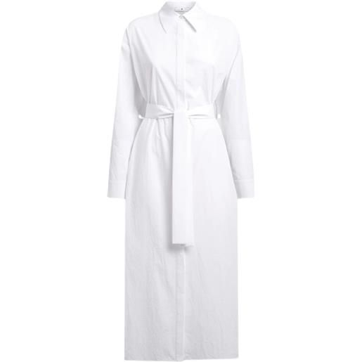 PT Torino emilia belted shirt midi dress - bianco