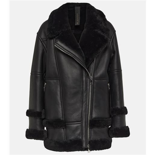 Blancha giacca in pelle e shearling