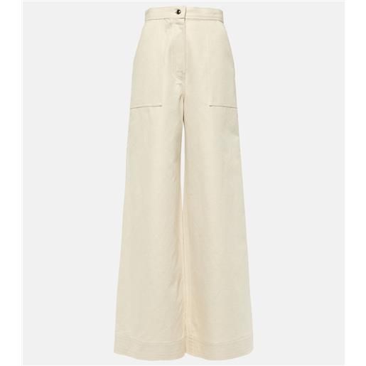 Max Mara pantaloni a gamba larga oboli in cotone