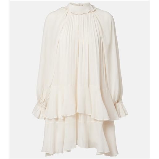 Poupette St Barth abito corto dina in chiffon con volant