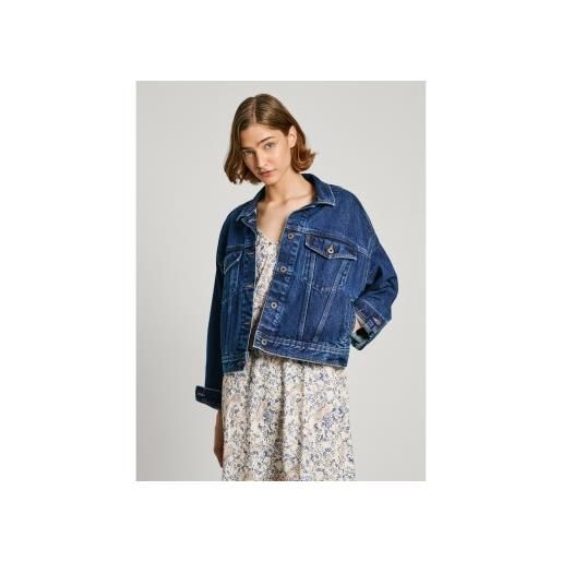 Pepe Jeans per donna. Pl402392cu0 giacca blu rilassata [3185083], casual, cotone, sostenibile