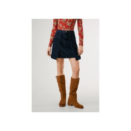 Pepe Jeans per donna. Pl9011870 gonna con toppe blu navy [3286321], casual, cotone, denim