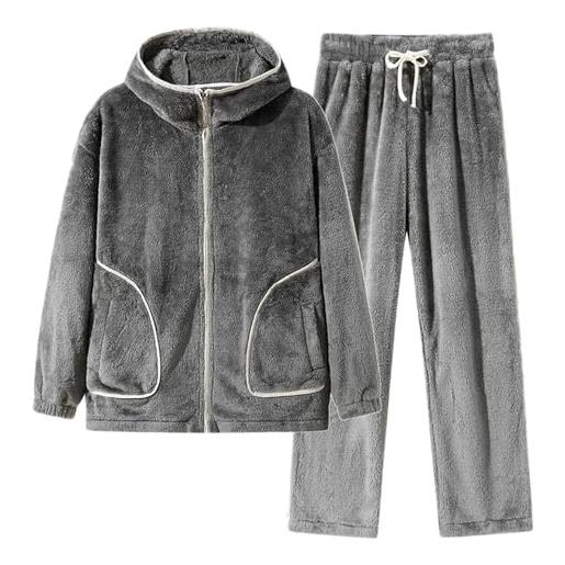 Tuta Uomo In Peluche Teddy – Morbida, Calda, Con Cerniera, Perfetta Per L'Inverno