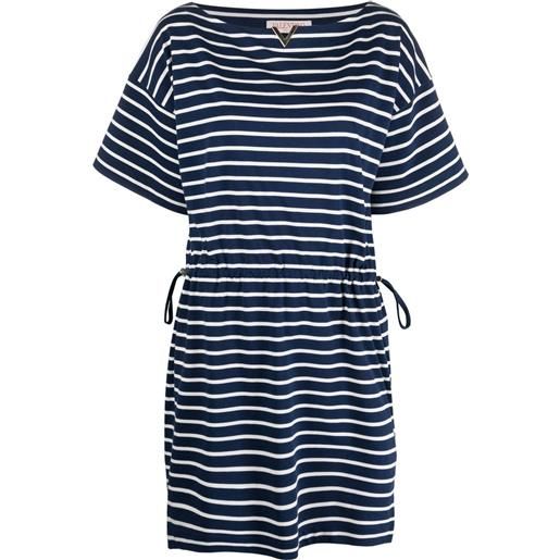 Valentino Garavani abito modello t-shirt con placca logo - blu