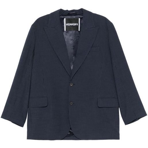 Frenken blazer a righe con revers a lancia - blu
