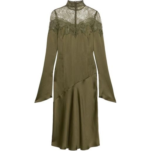 Blumarine abito midi a collo alto - verde