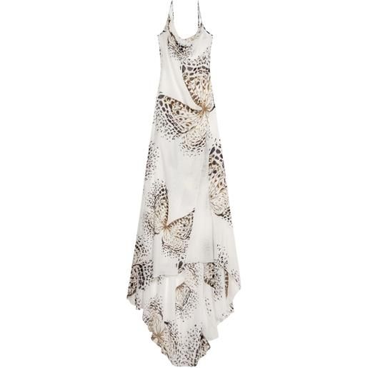 Blumarine abito asimmetrico con stampa - bianco