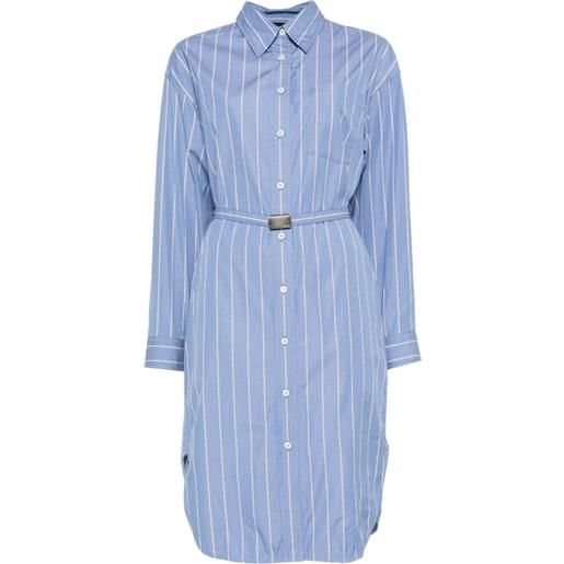 A.P.C. striped belted shirt midi dress - blu