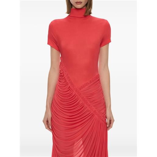 Christopher Esber abito lungo fusion ripple drape - rosso