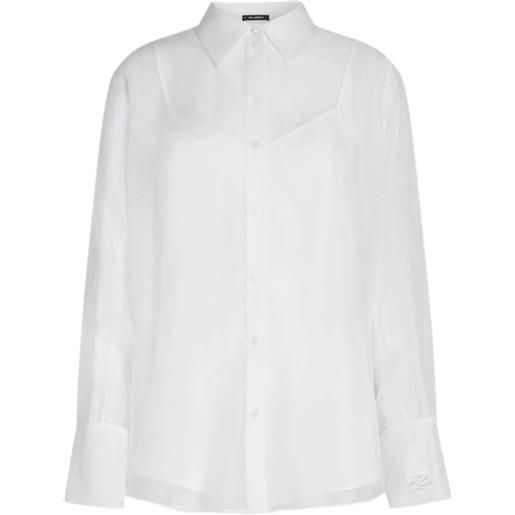 Karl Lagerfeld blusa in organza - bianco