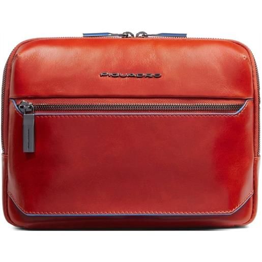 PIQUADRO borsa messenger in pelle - rosso