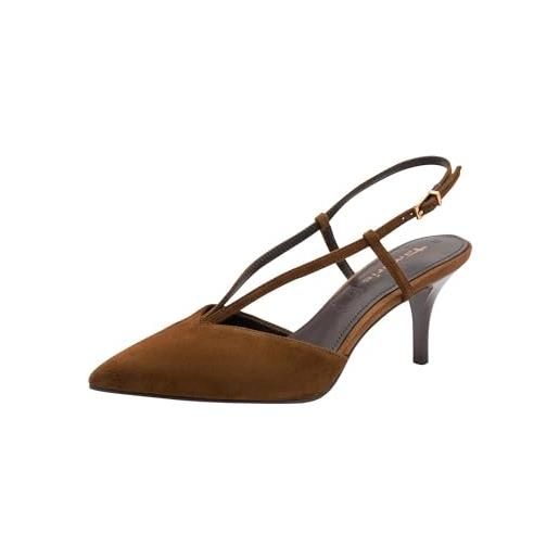 Tamaris décolleté slingback da donna con tacco a spillo in pelle bianco 38 eu