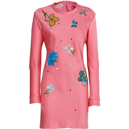 Marni abito corto daze con paillettes - rosa