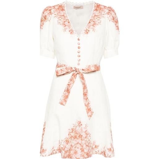 TWINSET abito corto a fiori - toni neutri
