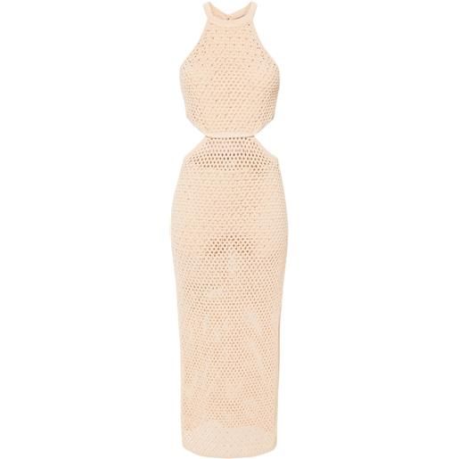 TWINSET abito lungo traforato - marrone