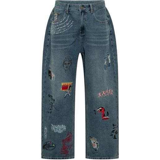 KidSuper jeans con ricamo - blu