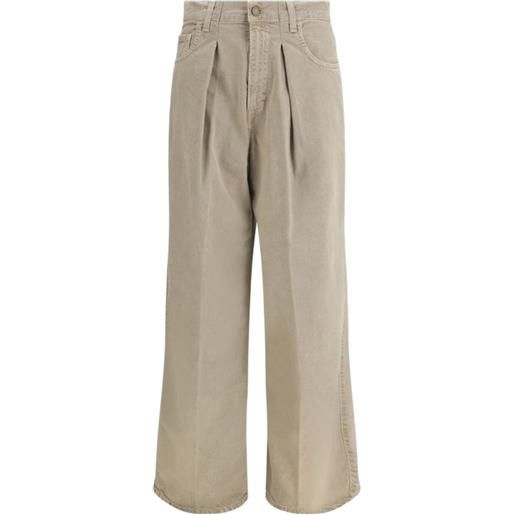 Haikure jeans a gamba ampia con pieghe - toni neutri