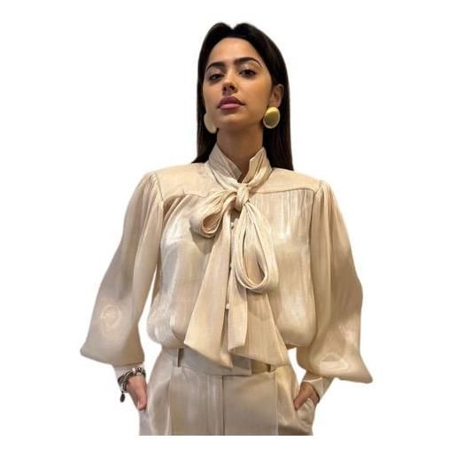 Actualee camicia satin con fiocco