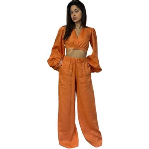 Actualee top in lino arancione