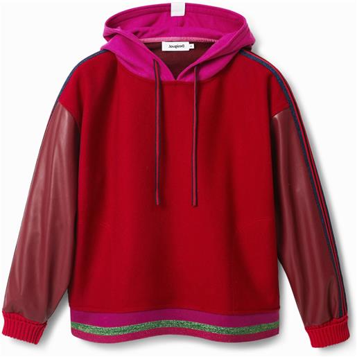 Desigual, felpa ibrida, outlet, rosso, s