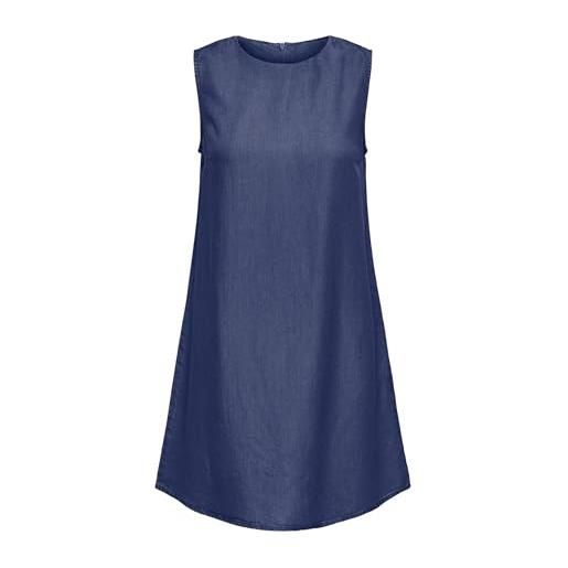 ONLY onlcharis life sl short dress wvn cc, blu jeans scuro, l donna