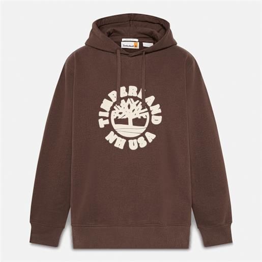 Timberland - felpa con cappuccio e grafica holiday da uomo in marrone, uomo, marrone, taglia: 3xl