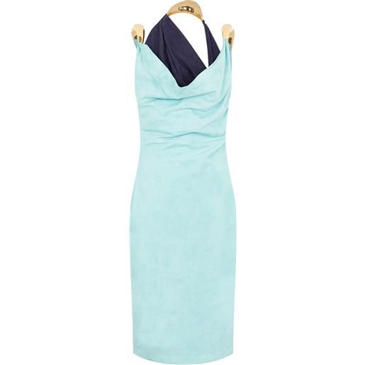 Bottega Veneta fluid suede midi dress with metal detail