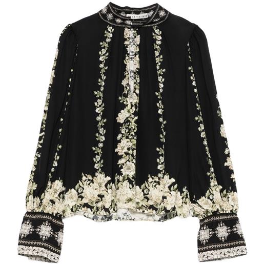 alice + olivia camicia a fiori - nero