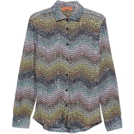 Missoni camicia con motivo a zigzag - blu