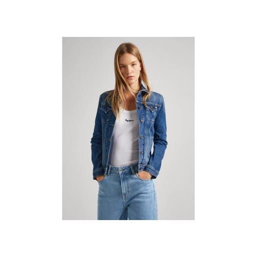 Pepe Jeans per donna. Pl402011ht7 giacca blu dell'usato [3136396], casual, cotone, denim, manica lunga, sostenibile