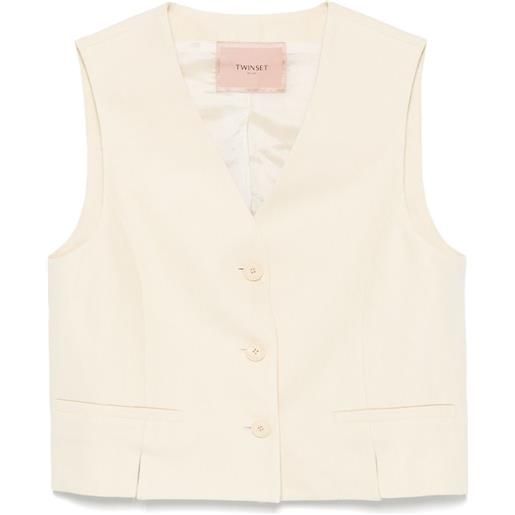 TWINSET gilet con applicazione - toni neutri