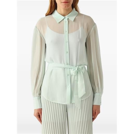 TWINSET blusa semi trasparente - verde