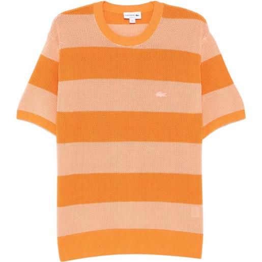 Lacoste t-shirt a righe - arancione