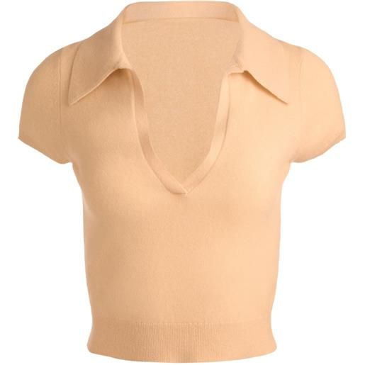 alice + olivia t-shirt andi con colletto polo - arancione