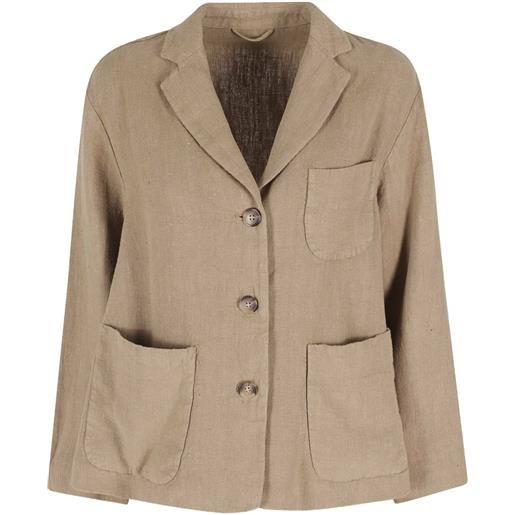 Kiltie patch-pocket blazer - toni neutri