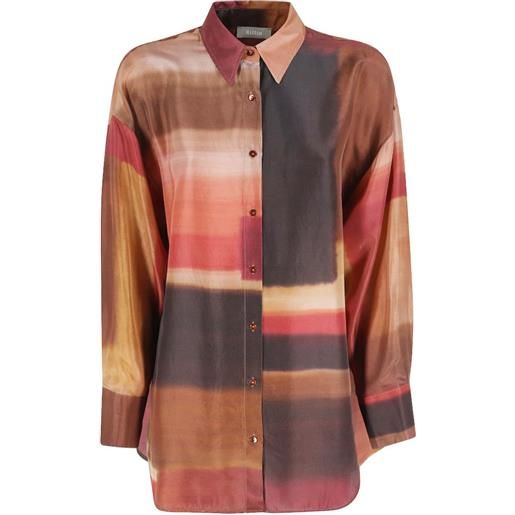 Kiltie abstract-print shirt - marrone