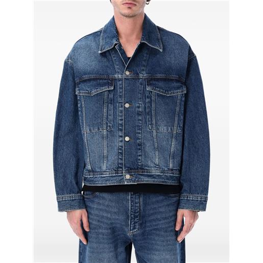 Studio Nicholson giacca denim con effetto sfumato - blu