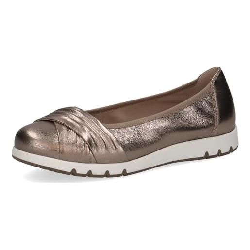CAPRICE ballerine da donna in pelle, marrone (taupe metallic), 39 eu