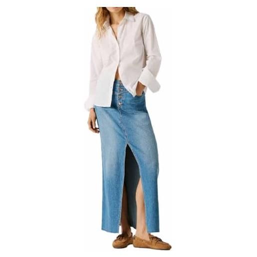 Pepe Jeans maxi gonna da donna hw mira gonna, blu (denim-3a1), sw/32l