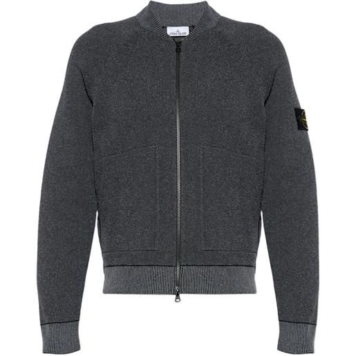 Stone Island cardigan con applicazione logo - grigio