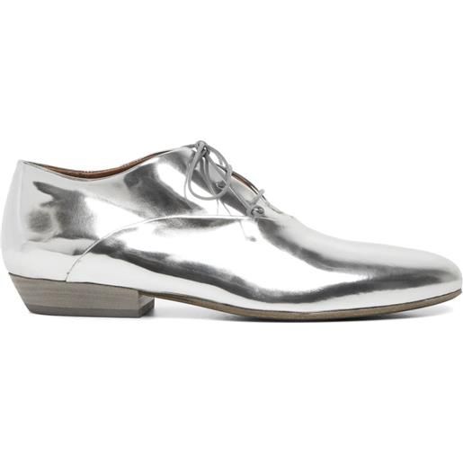 Marsèll oxford miniblocco in pelle metallizzata - argento