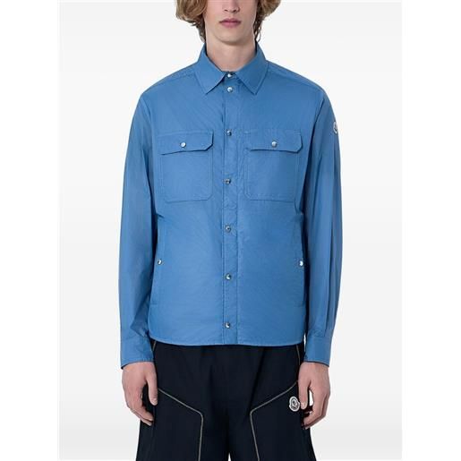 Moncler logo patch long-sleeve overshirt - blu