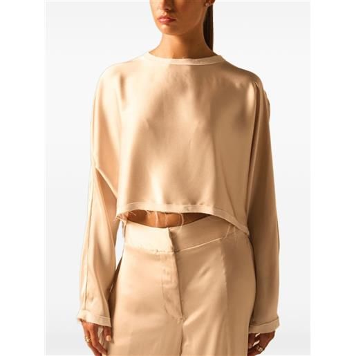 JBQ raw-cut cropped top - toni neutri