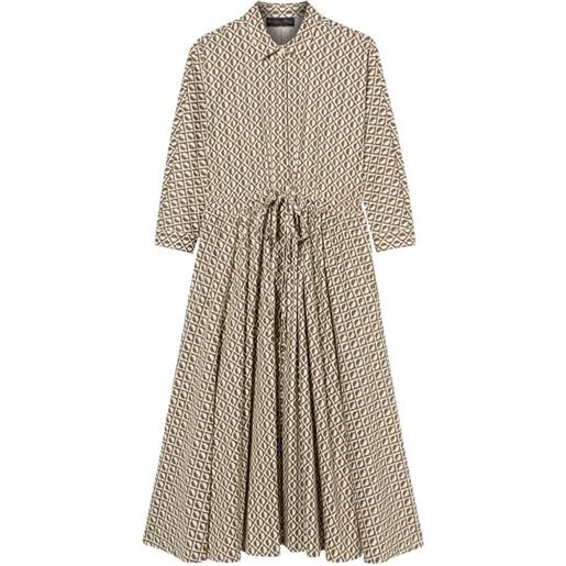 Brooks Brothers abito midi con coulisse - toni neutri