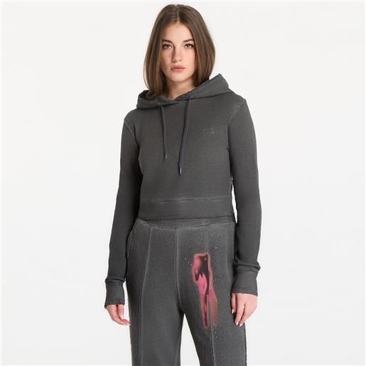 DIESEL felpa dieel f-limmy-hood-3 weathirt grigio melange