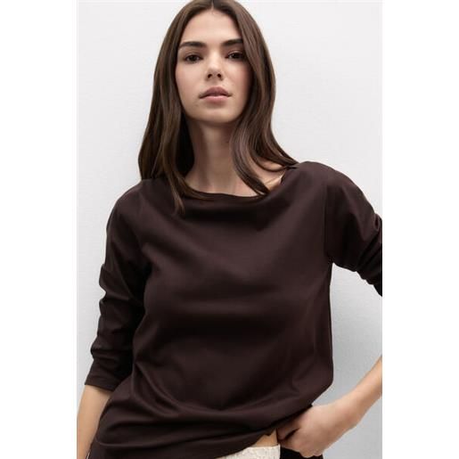Intimissimi maglia manica 3/4 scollo a barchetta in elevated cotton marrone