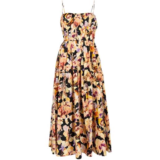 Ulla Johnson abito midi vidri cami a fiori - nero
